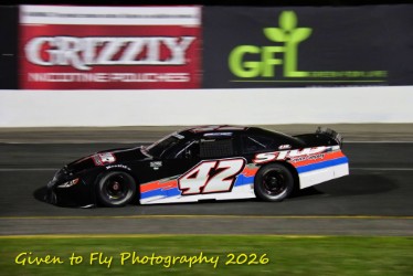 Chris Horton Jr. #42 racing under the lights